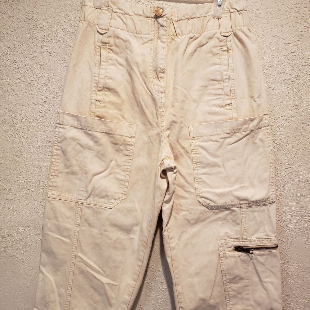 BDG Urban Outfitters Jean Joggers Womens Size S-P Cream Retro 90s Cargo Pocket - Picture 3 of 12